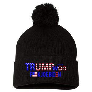 Trump Won F Joe Biden Pom Pom 12in Knit Beanie