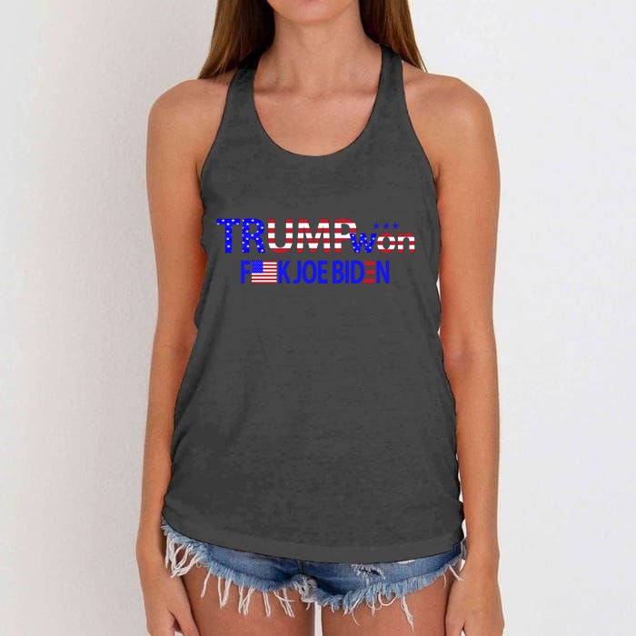 Trump Won F Joe Biden Women's Knotted Racerback Tank