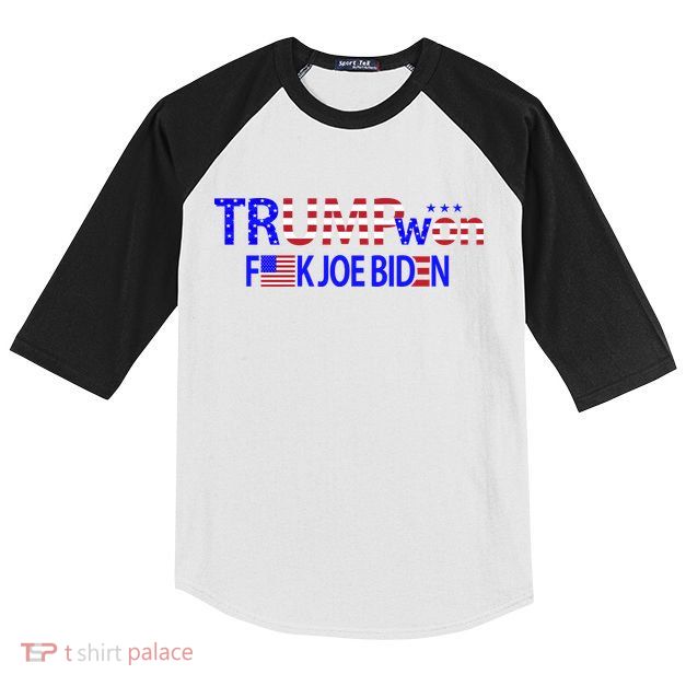 Trump Won F Joe Biden Kids Colorblock Raglan Jersey