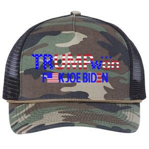 Trump Won F Joe Biden Retro Rope Trucker Hat Cap