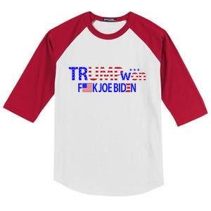 Trump Won F Joe Biden Kids Colorblock Raglan Jersey