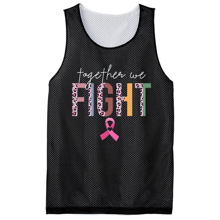 Together We Fight Breast Cancer Awareness Pink Ribbon Mesh Reversible Basketball Jersey Tank