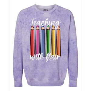 Teaching With Flair Colorful Pencil School Colorblast Crewneck Sweatshirt