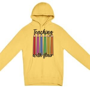 Teaching With Flair Colorful Pencil School Premium Pullover Hoodie