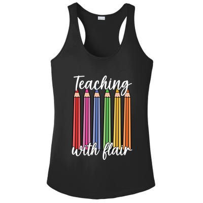 Teaching With Flair Colorful Pencil School Ladies PosiCharge Competitor Racerback Tank