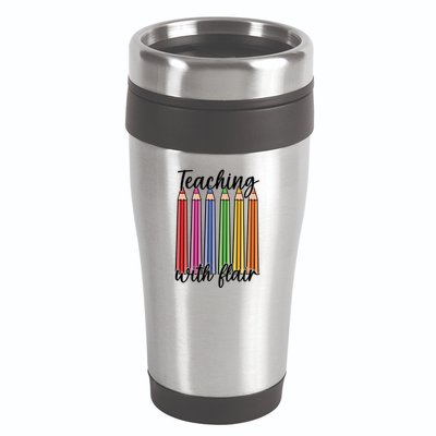 Teaching With Flair Colorful Pencil School 16oz Travel Tumbler