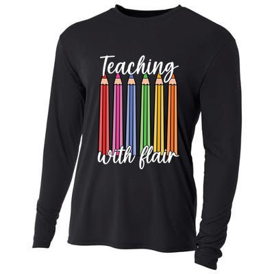 Teaching With Flair Colorful Pencil School Cooling Performance Long Sleeve Crew