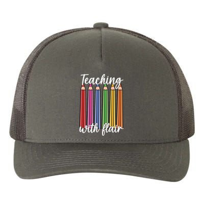 Teaching With Flair Colorful Pencil School Yupoong Adult 5-Panel Trucker Hat