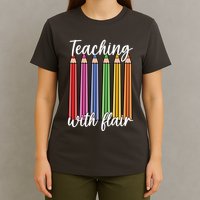 Teaching With Flair Colorful Pencil School T-Shirt