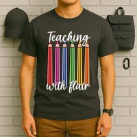 Teaching With Flair Colorful Pencil School T-Shirt