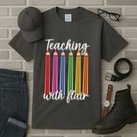 Teaching With Flair Colorful Pencil School Tall T-Shirt