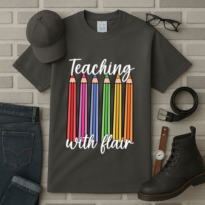 Teaching With Flair Colorful Pencil School Tall T-Shirt
