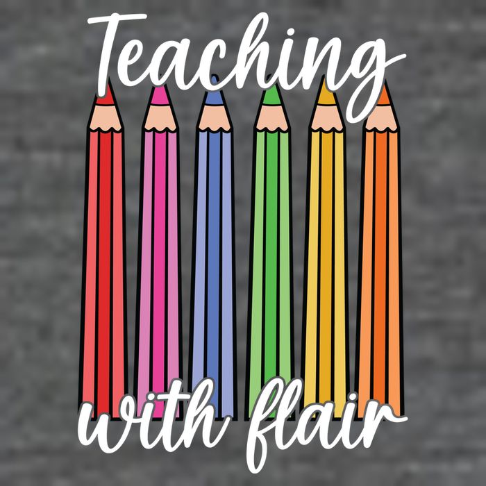 Teaching With Flair Colorful Pencil School Tall T-Shirt