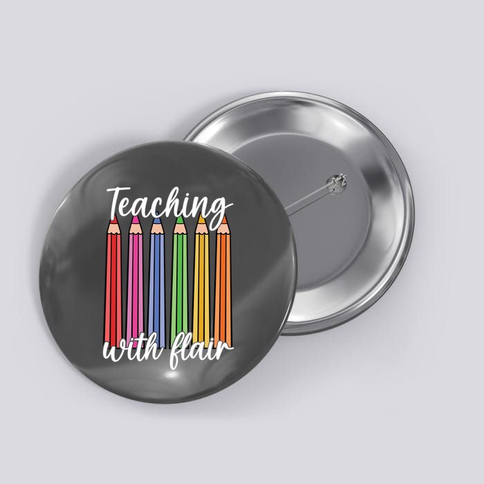 Teaching With Flair Colorful Pencil School Button