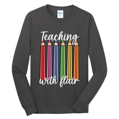 Teaching With Flair Colorful Pencil School Tall Long Sleeve T-Shirt