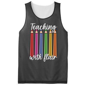 Teaching With Flair Colorful Pencil School Mesh Reversible Basketball Jersey Tank