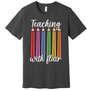 Teaching With Flair Colorful Pencil School Premium T-Shirt