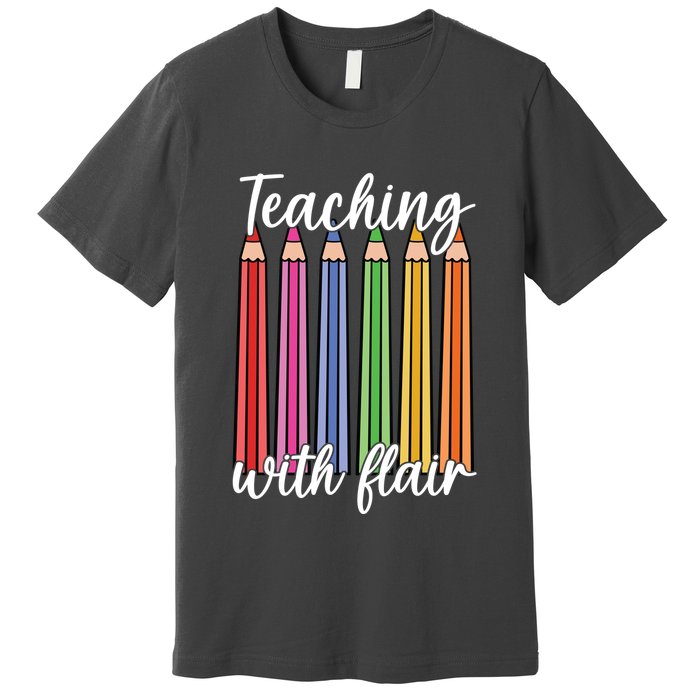 Teaching With Flair Colorful Pencil School Premium T-Shirt