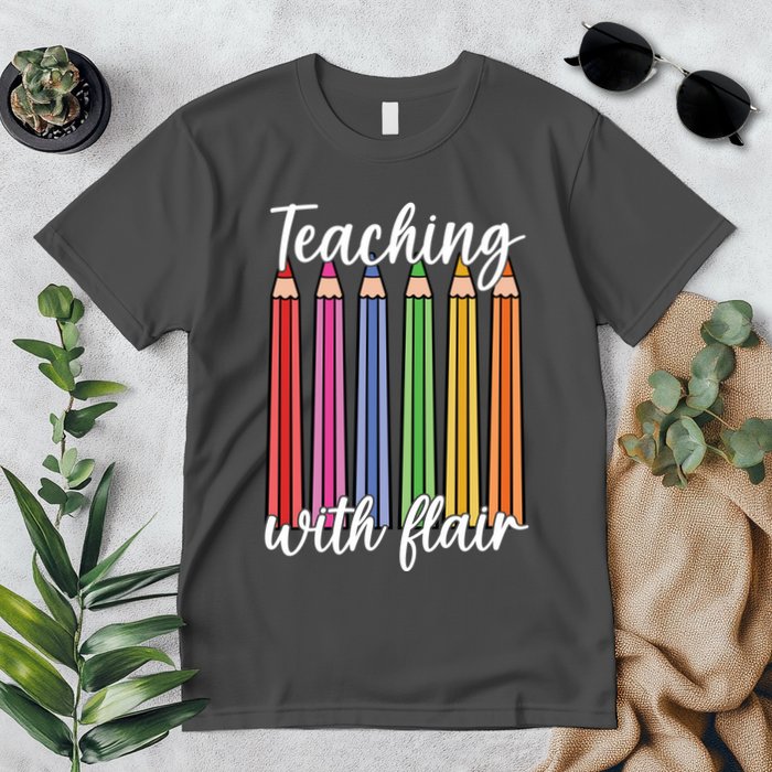 Teaching With Flair Colorful Pencil School Premium T-Shirt