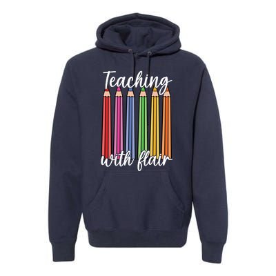 Teaching With Flair Colorful Pencil School Premium Hoodie