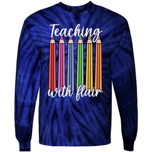 Teaching With Flair Colorful Pencil School Tie-Dye Long Sleeve Shirt