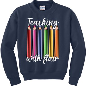 Teaching With Flair Colorful Pencil School Kids Sweatshirt