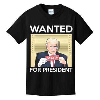 Trump Wanted For President Kids T-Shirt