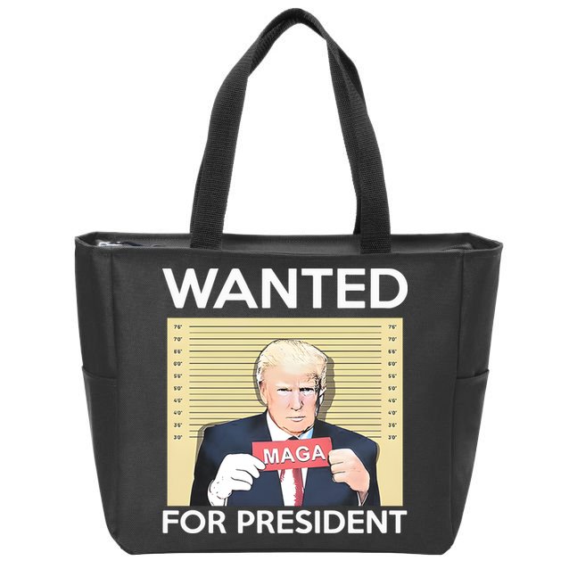 Trump Wanted For President Zip Tote Bag