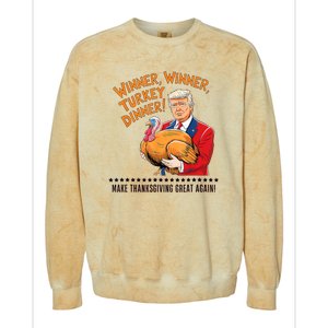 Trump Winner Funny Winner Turkey Dinner Thanksgiving Colorblast Crewneck Sweatshirt