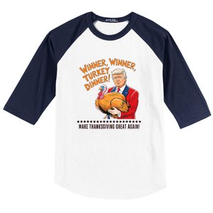 Trump Winner Funny Winner Turkey Dinner Thanksgiving Baseball Sleeve Shirt