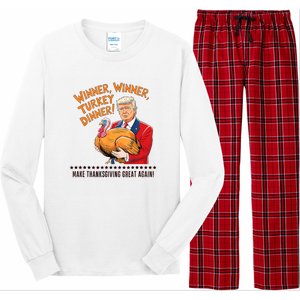 Trump Winner Funny Winner Turkey Dinner Thanksgiving Long Sleeve Pajama Set