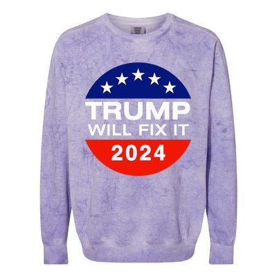 Trump Will Fix It Trump Vance 2024 Election Will Fix It Colorblast Crewneck Sweatshirt