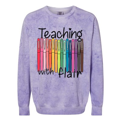 Teaching With Flair Mug Back To School First Day Of School Funny Teacher Colorblast Crewneck Sweatshirt