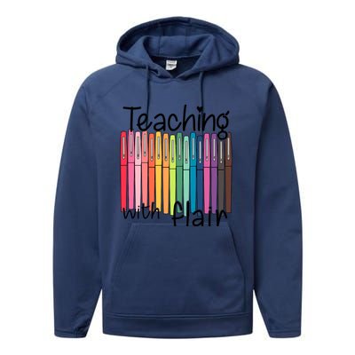 Teaching With Flair Mug Back To School First Day Of School Funny Teacher Performance Fleece Hoodie