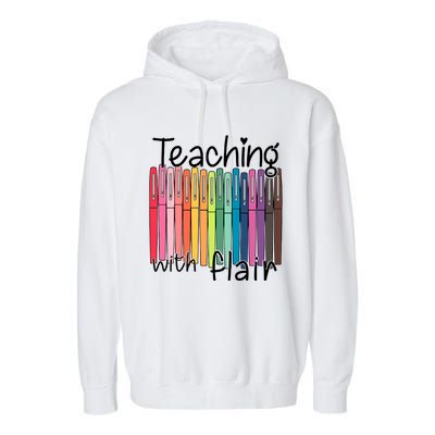 Teaching With Flair Mug Back To School First Day Of School Funny Teacher Garment-Dyed Fleece Hoodie