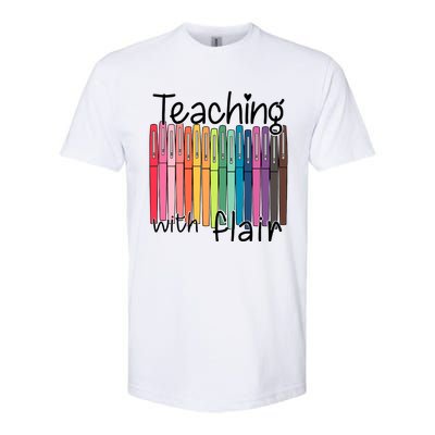 Teaching With Flair Mug Back To School First Day Of School Funny Teacher Softstyle CVC T-Shirt