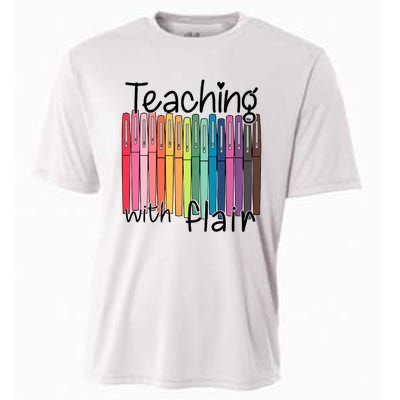 Teaching With Flair Mug Back To School First Day Of School Funny Teacher Cooling Performance Crew T-Shirt