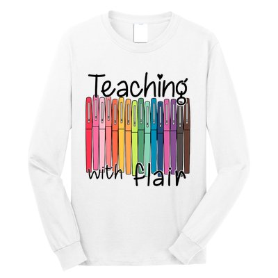 Teaching With Flair Mug Back To School First Day Of School Funny Teacher Long Sleeve Shirt