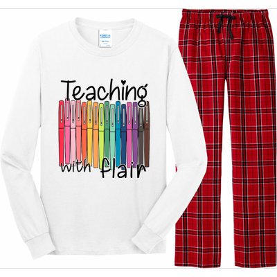 Teaching With Flair Mug Back To School First Day Of School Funny Teacher Long Sleeve Pajama Set