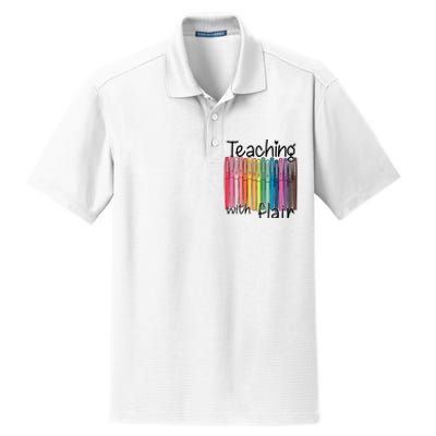 Teaching With Flair Mug Back To School First Day Of School Funny Teacher Dry Zone Grid Polo