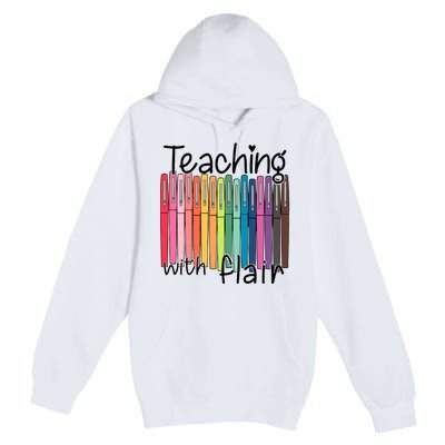 Teaching With Flair Mug Back To School First Day Of School Funny Teacher Premium Pullover Hoodie