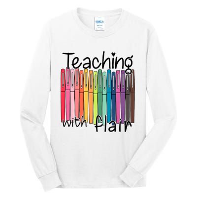 Teaching With Flair Mug Back To School First Day Of School Funny Teacher Tall Long Sleeve T-Shirt