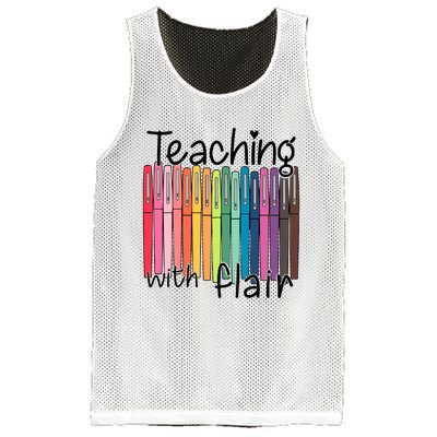 Teaching With Flair Mug Back To School First Day Of School Funny Teacher Mesh Reversible Basketball Jersey Tank