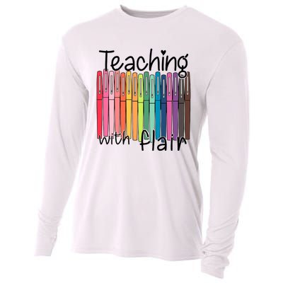 Teaching With Flair Mug Back To School First Day Of School Funny Teacher Cooling Performance Long Sleeve Crew