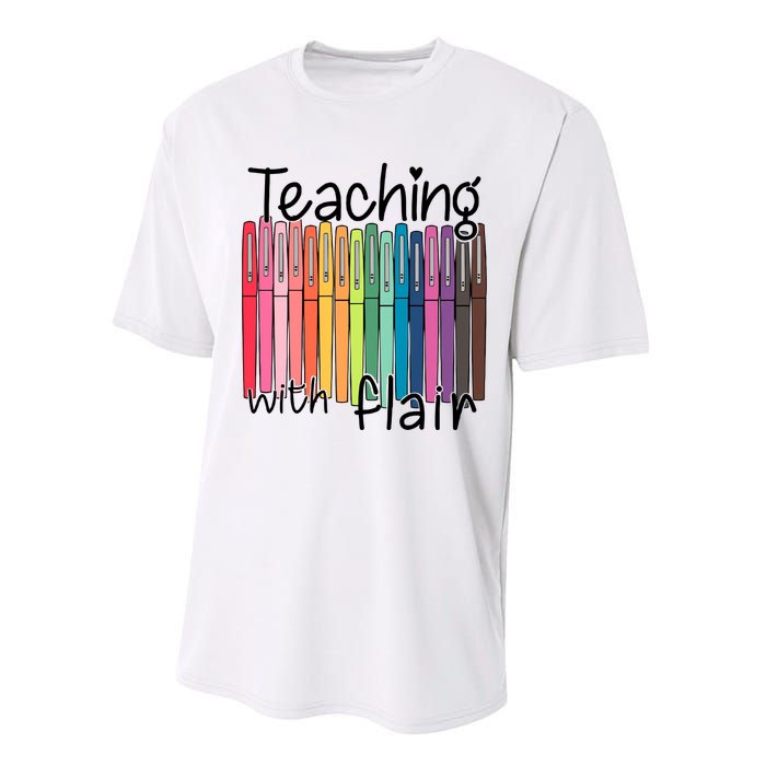 Teaching With Flair Mug Back To School First Day Of School Funny Teacher Performance Sprint T-Shirt