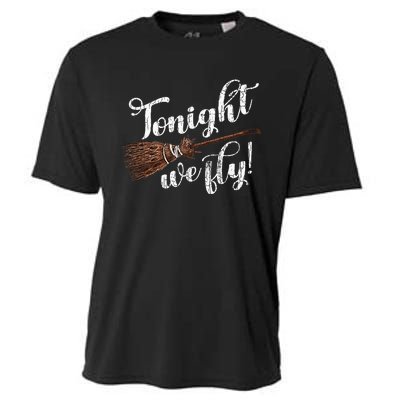 Tonight We Fly Fun Halloween Pumpkin Witches Ghost Cooling Performance Crew T-Shirt