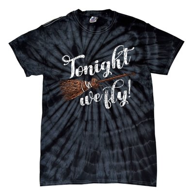 Tonight We Fly Fun Halloween Pumpkin Witches Ghost Tie-Dye T-Shirt