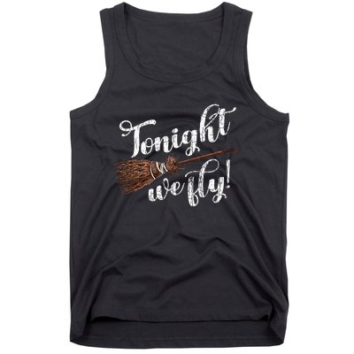 Tonight We Fly Fun Halloween Pumpkin Witches Ghost Tank Top