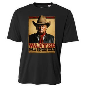 Trump Wanted For President 2024 Western Cowboy Funny Trump Cooling Performance Crew T-Shirt