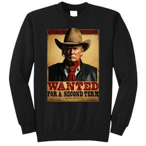 Trump Wanted For President 2024 Western Cowboy Funny Trump Sweatshirt